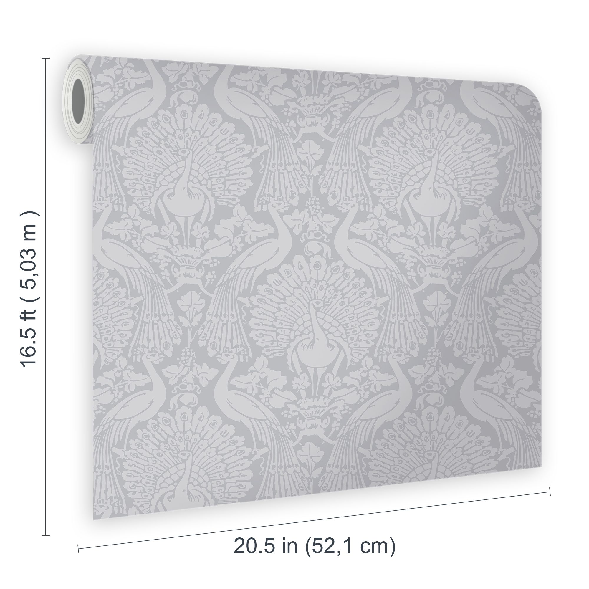 Laura Ashley Contemporary Pale slate Damask Smooth Wallpaper