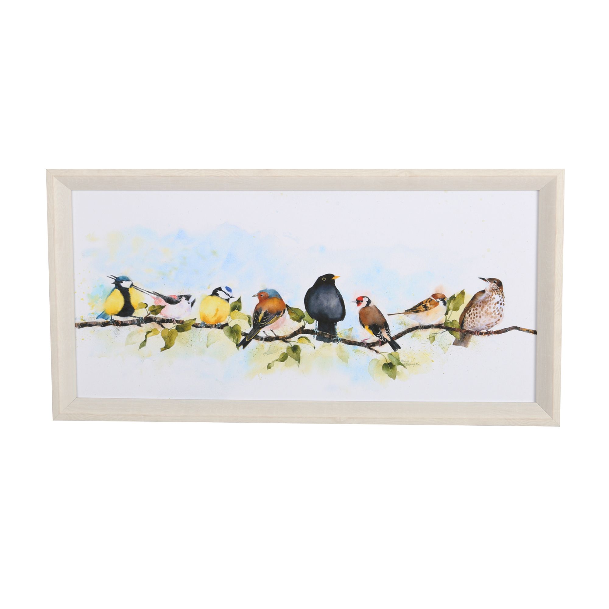 Laura Ashley Covey Birds Multicolour Canvas art (H)30cm x (W)60cm