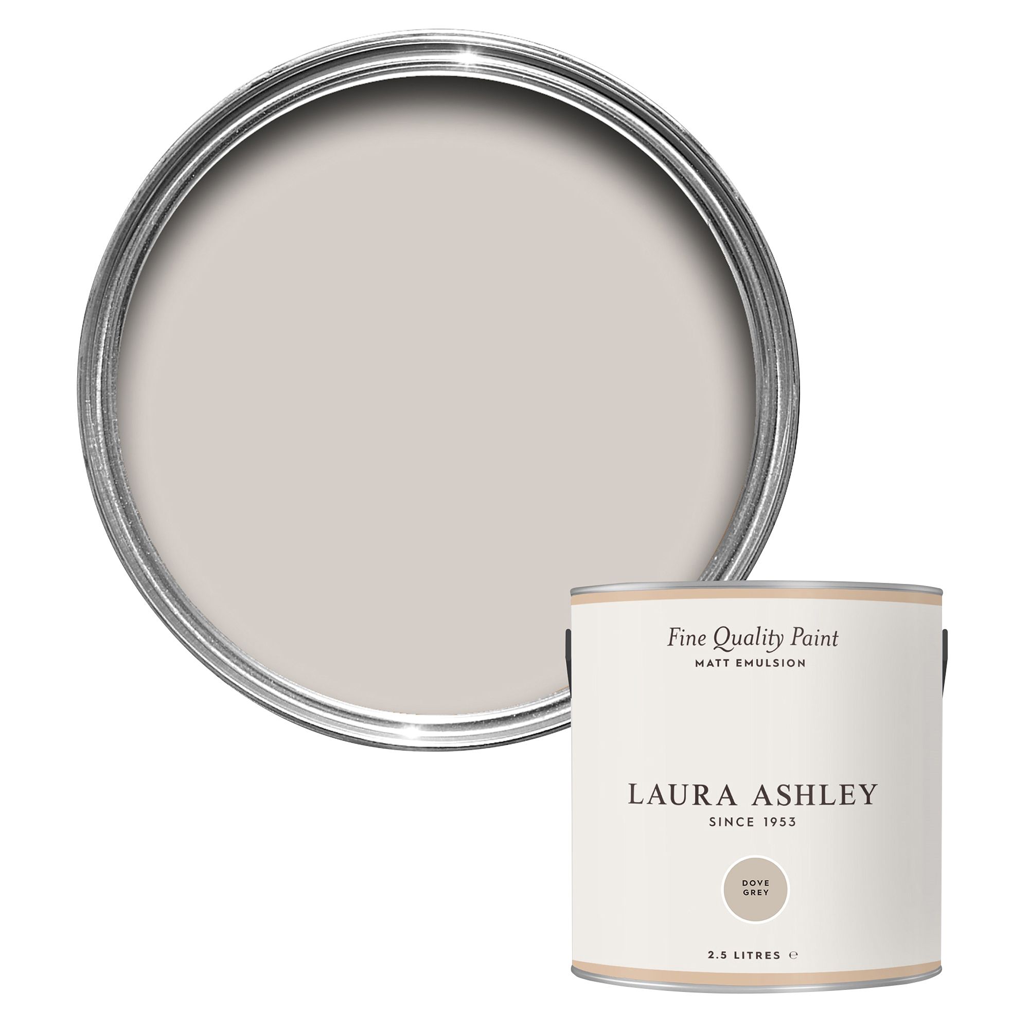 Laura Ashley Dove Grey Matt Emulsion Paint 2 5L DIY At B Q   Laura Ashley Dove Grey Matt Emulsion Paint 2 5l~5011583472226 02c Bq