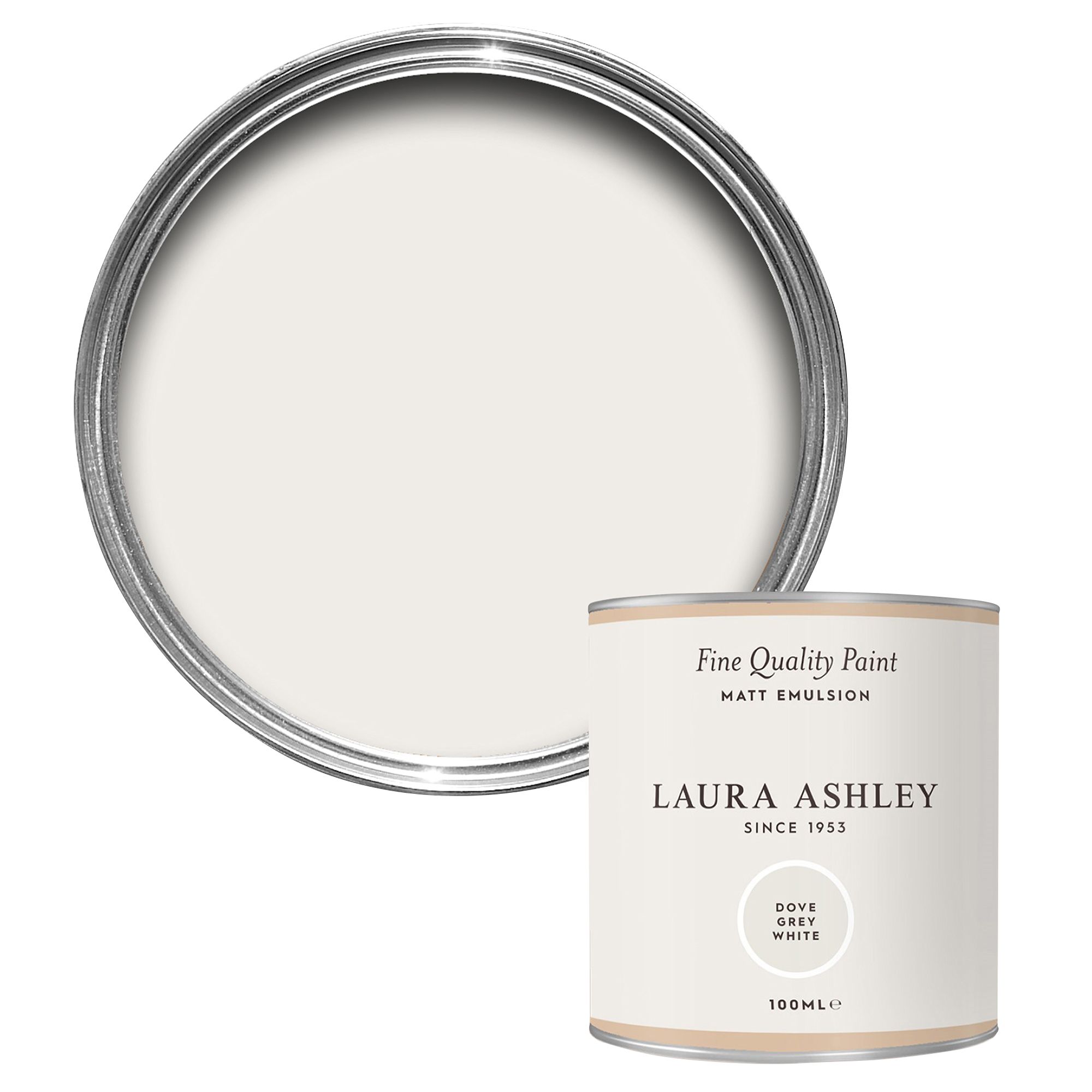 Laura Ashley Dove Grey White Matt Emulsion paint, 100ml