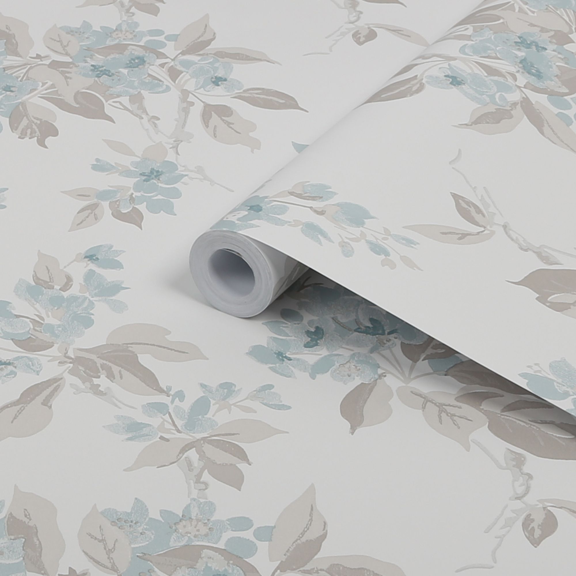 Laura Ashley Duck egg Apple blossom Smooth Wallpaper Sample