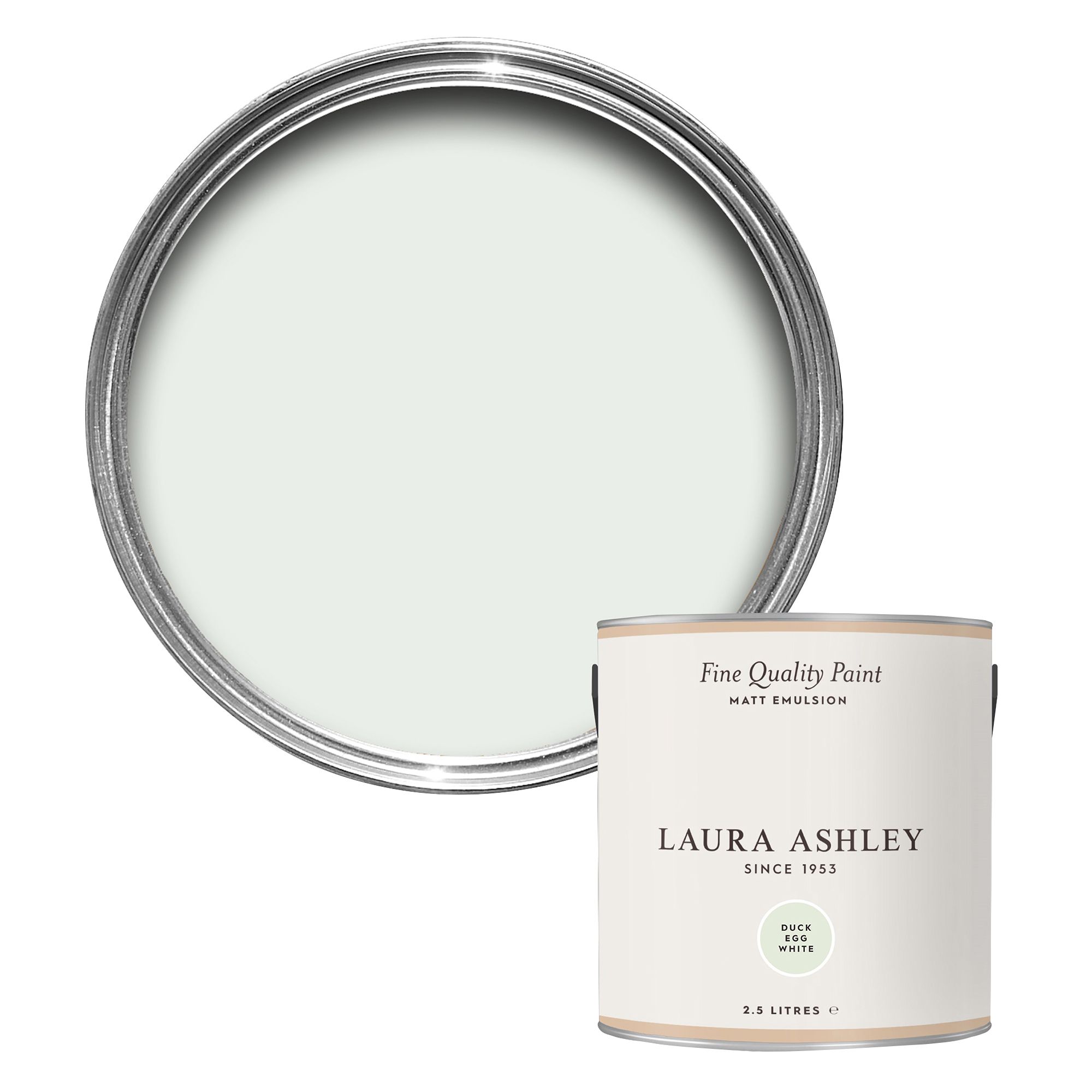 Laura Ashley Duck Egg White Matt Emulsion paint, 2.5L