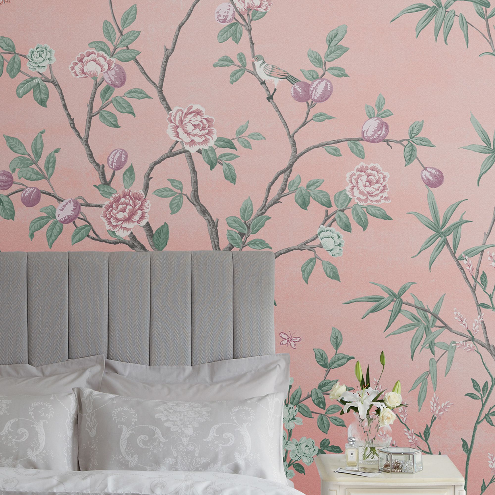 Laura Ashley Eglantine Blush Trail Matt Mural