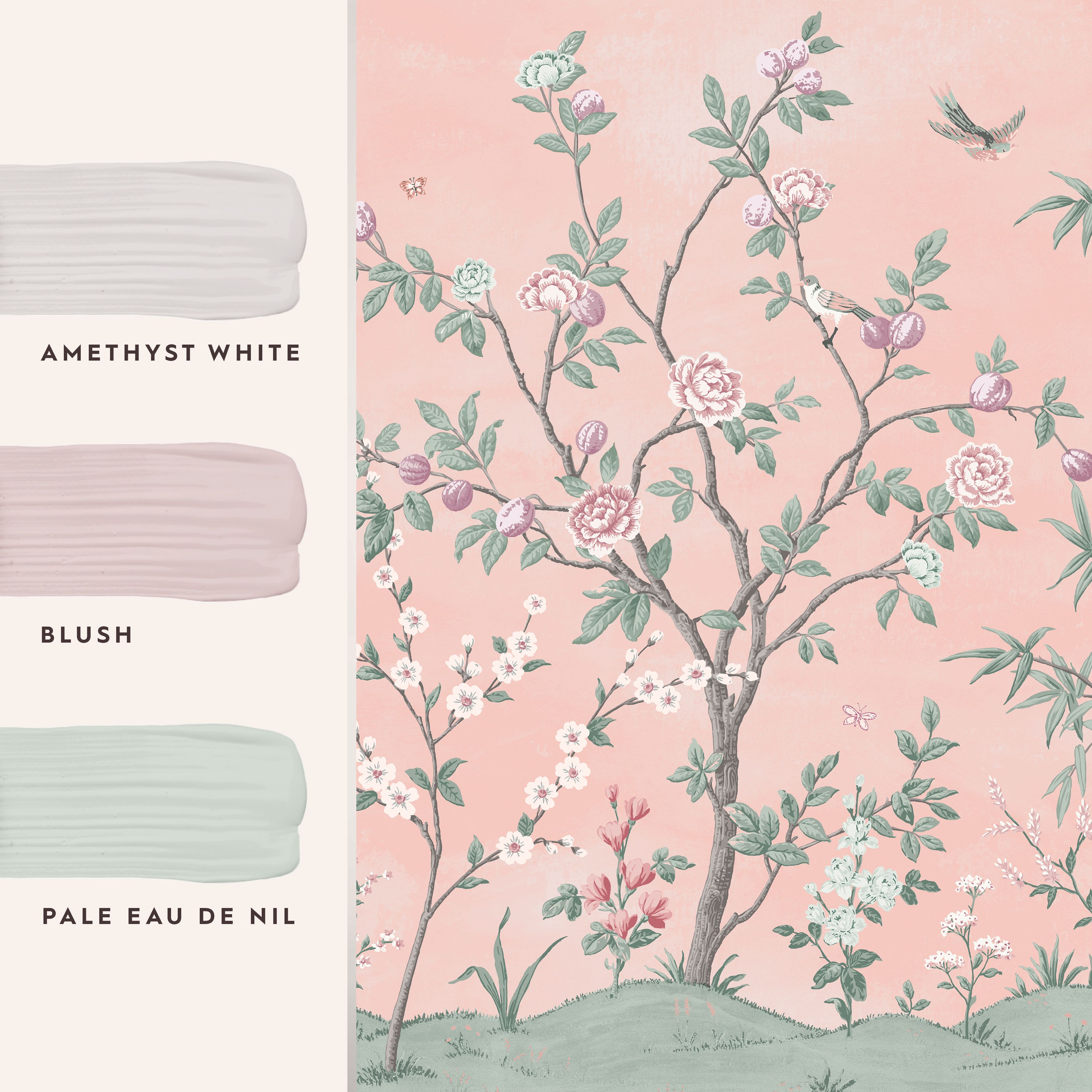 Laura Ashley Eglantine Blush Trail Matt Mural