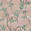 Laura Ashley Eglantine Blush Trail Smooth Wallpaper Sample