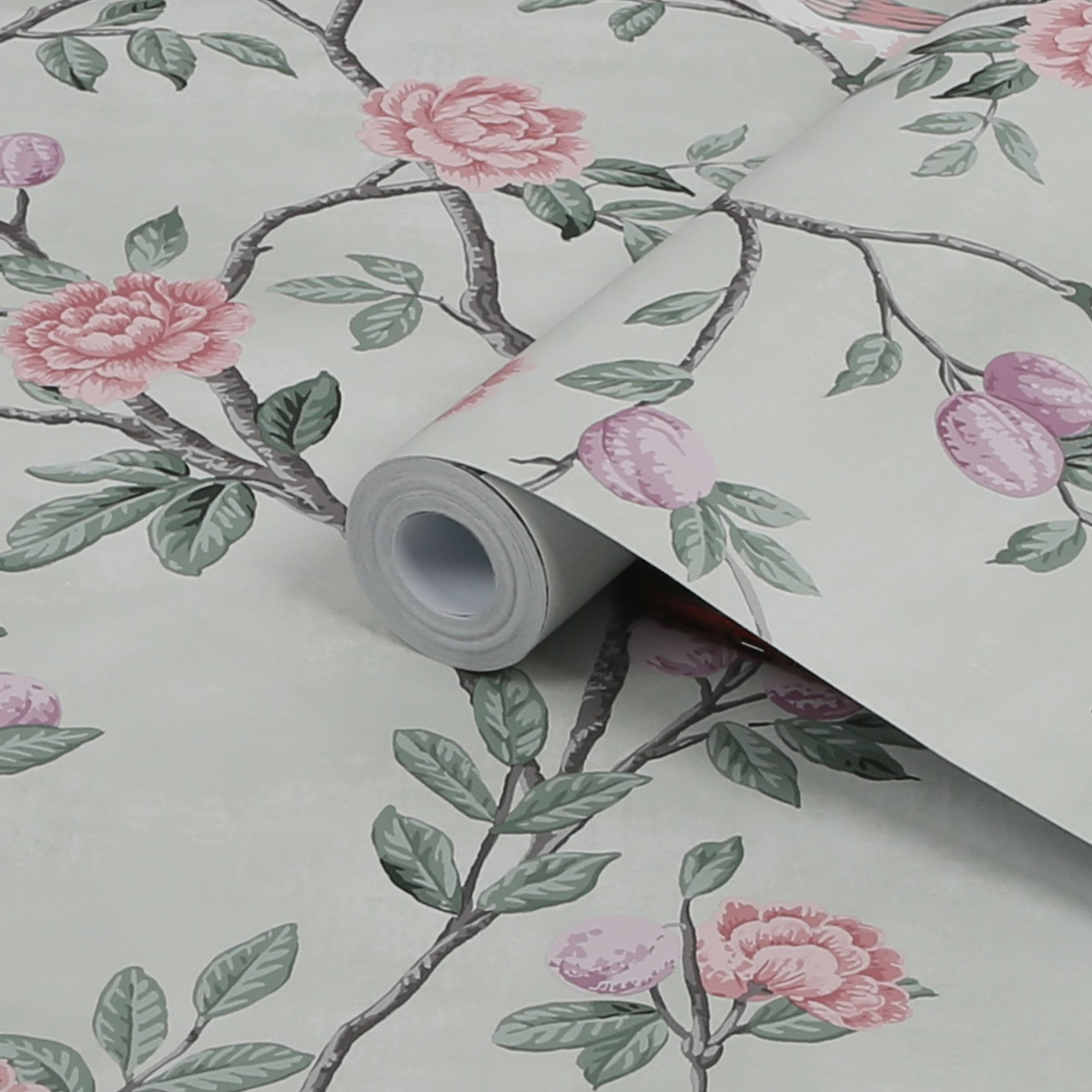 Laura Ashley Eglantine Eau de nil Trail Smooth Wallpaper Sample