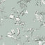 Laura Ashley Elderwood Duck egg Floral Smooth Wallpaper Sample