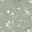 Laura Ashley Elderwood Sage Floral Smooth Wallpaper