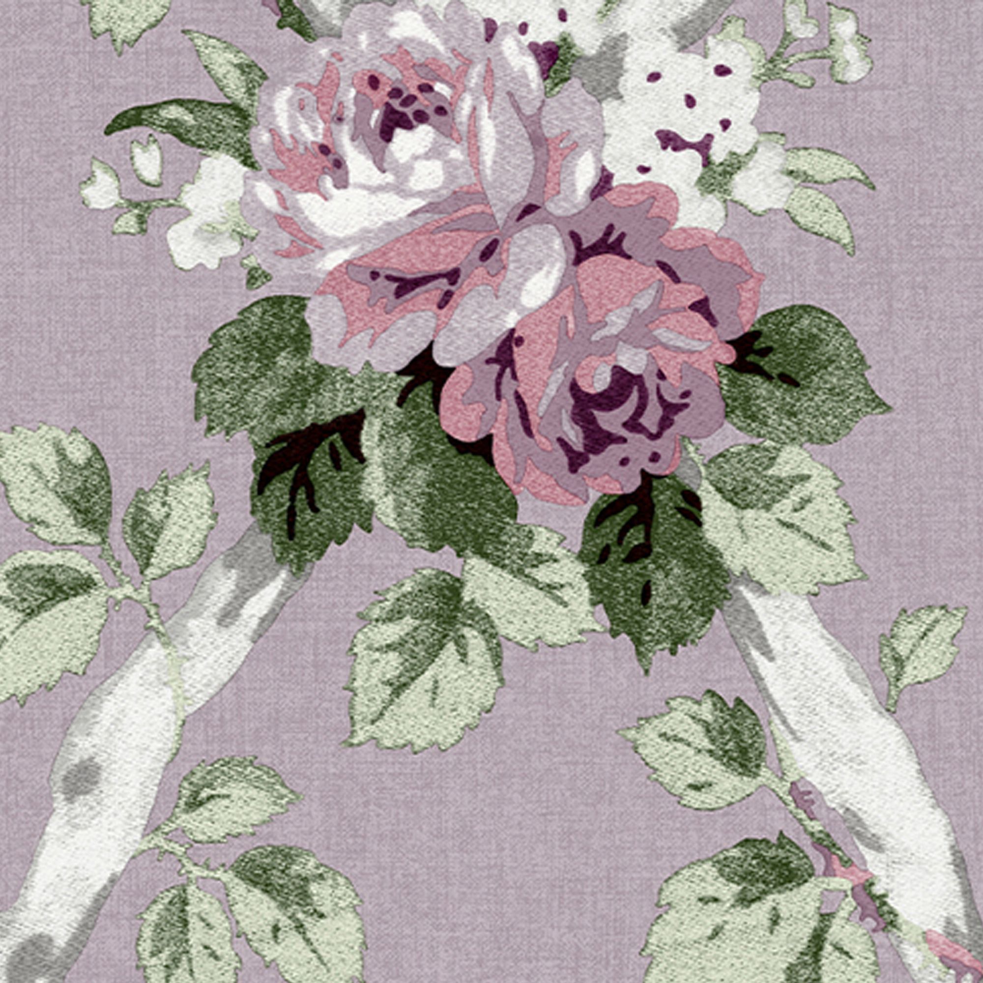 Laura Ashley Elwyn Grape Floral Smooth Wallpaper Sample