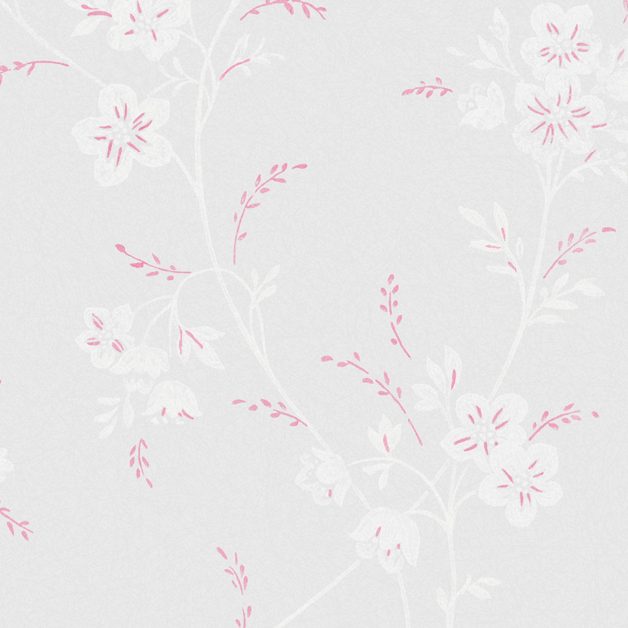 Laura Ashley Eva Sugared Grey Floral Smooth Wallpaper Sample