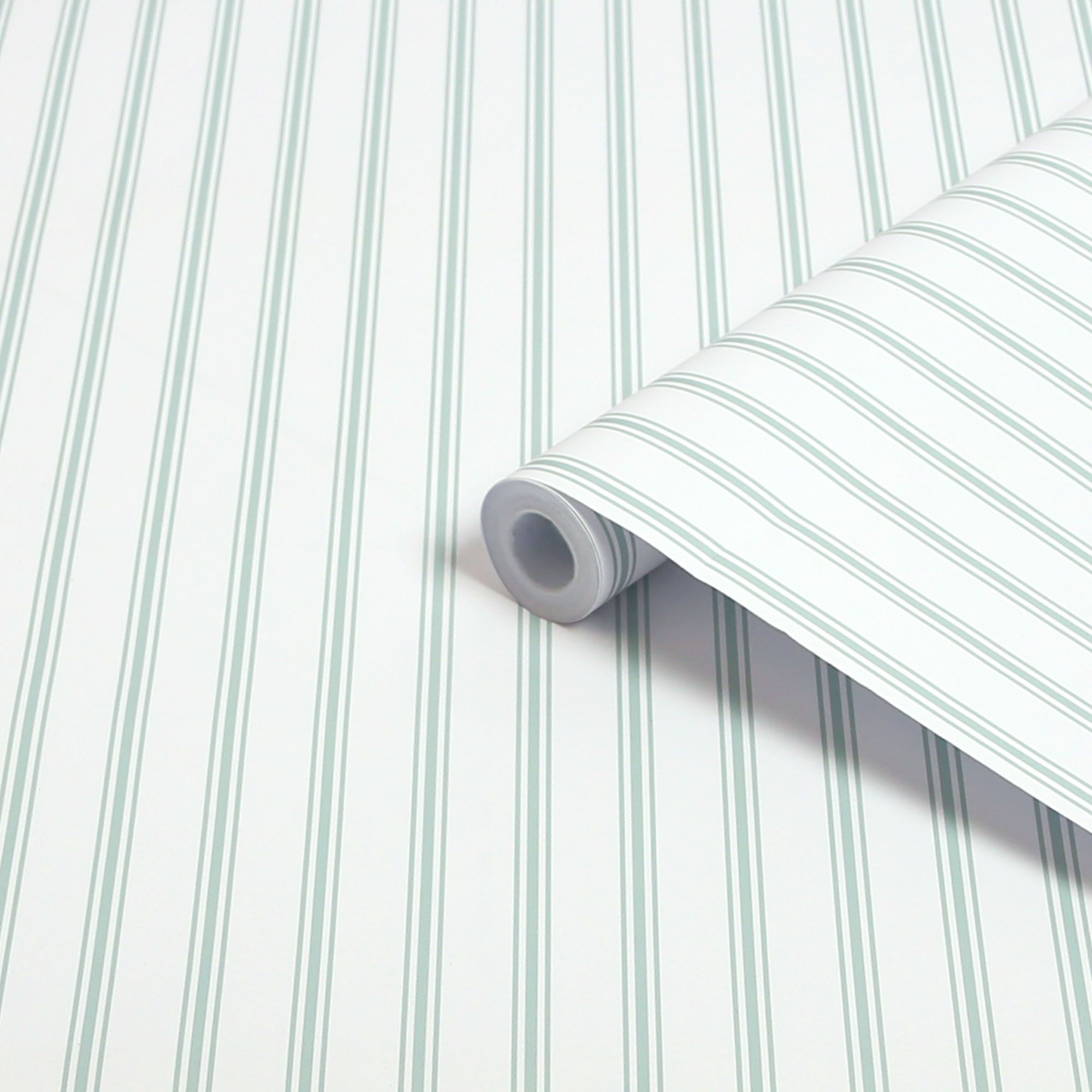 Laura Ashley Farnworth Green Stripe Smooth Wallpaper Sample