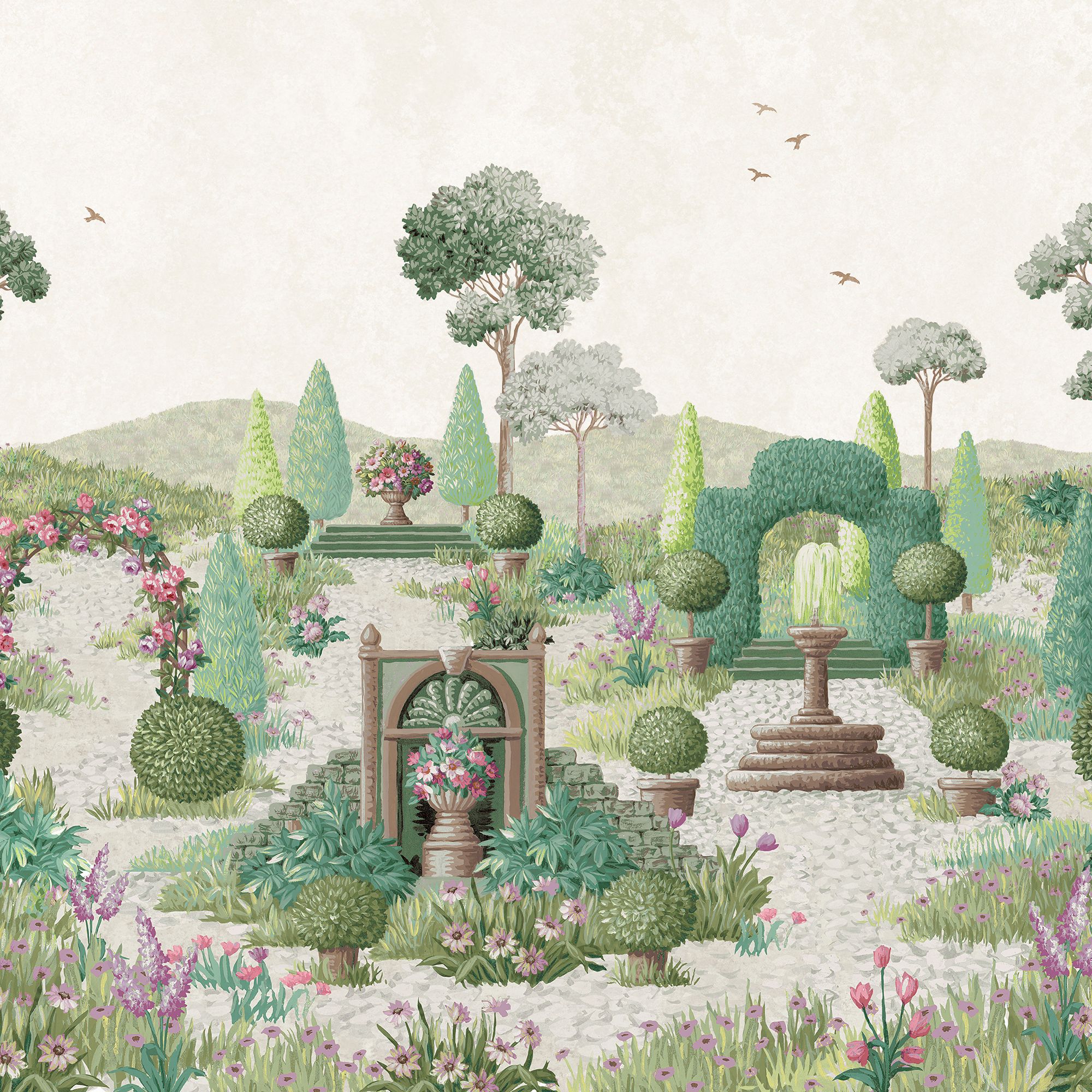 Laura Ashley Fern Green Naunton Folly Matt Mural