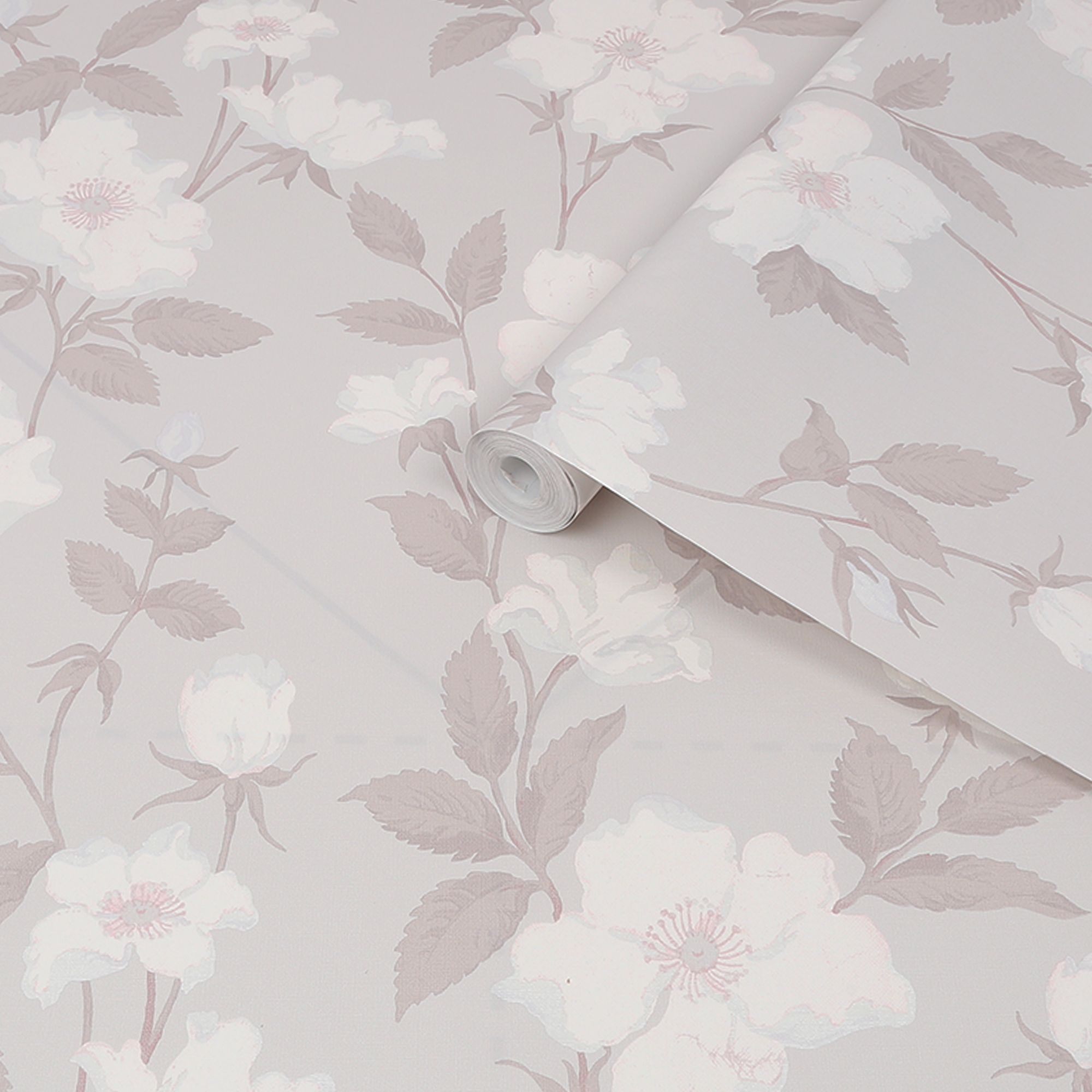 Laura Ashley Fleurir Sugared violet Floral Smooth Wallpaper Sample