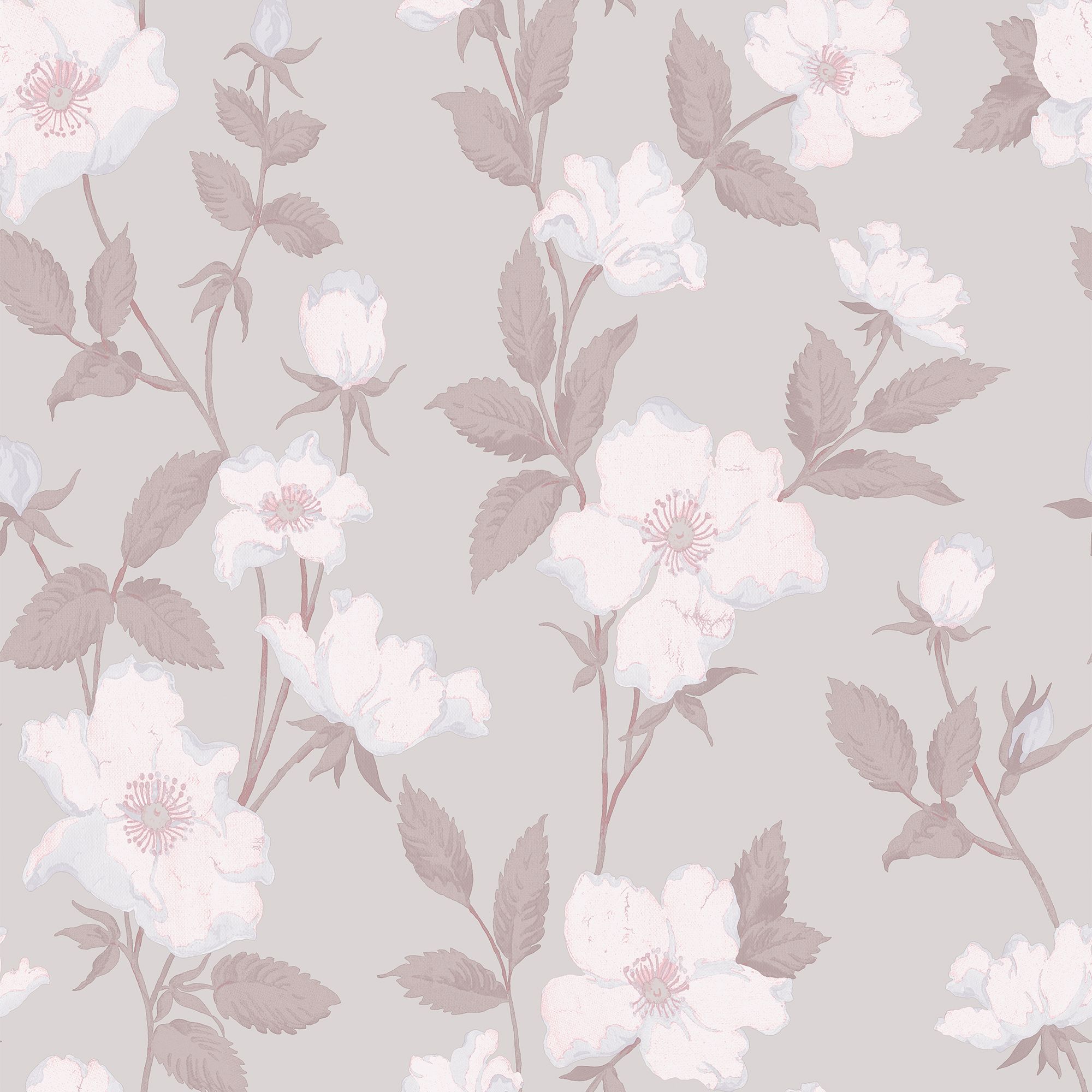 Laura Ashley Fleurir Sugared violet Floral Smooth Wallpaper | DIY at B&Q