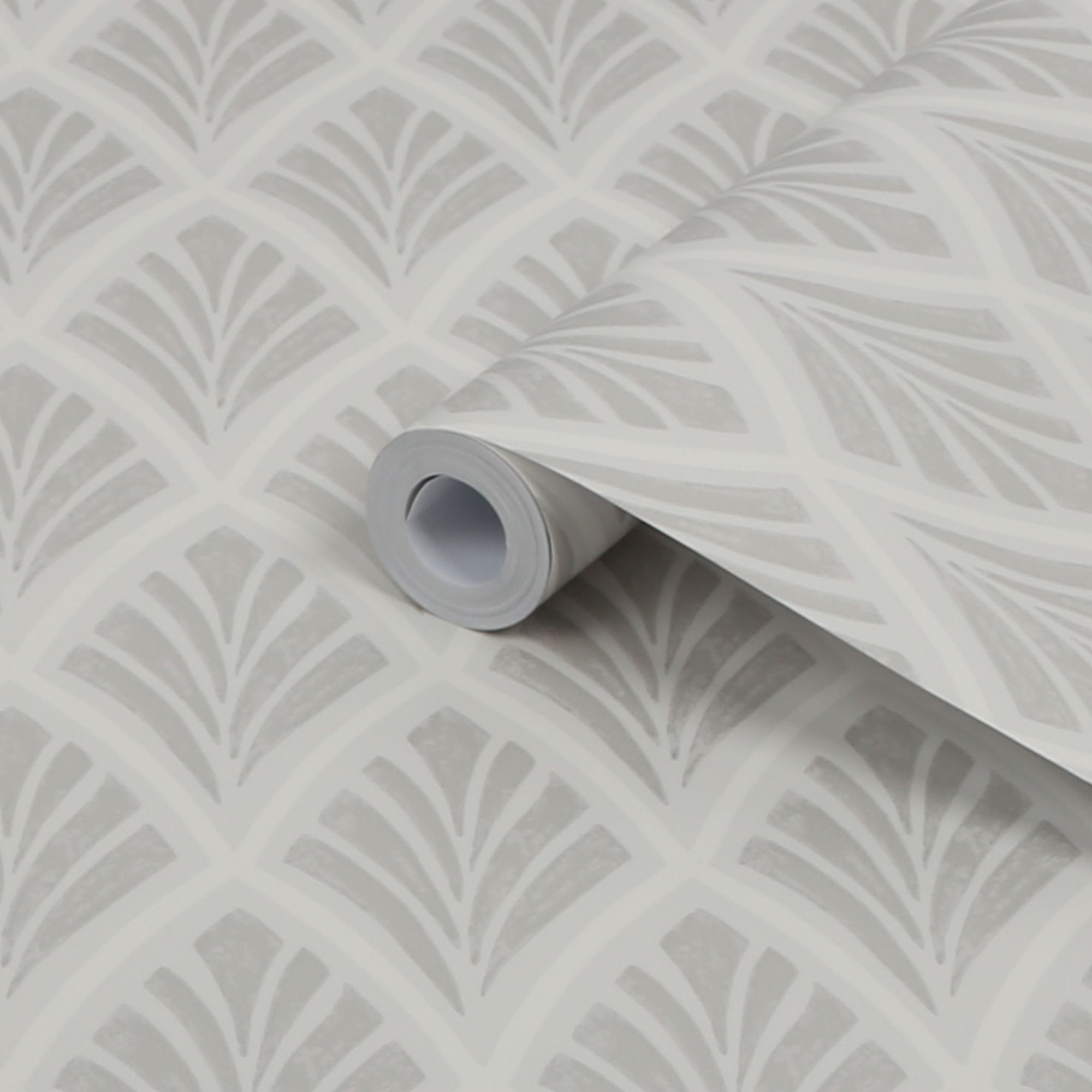 Laura Ashley Florin Silver effect Geometric Smooth Wallpaper
