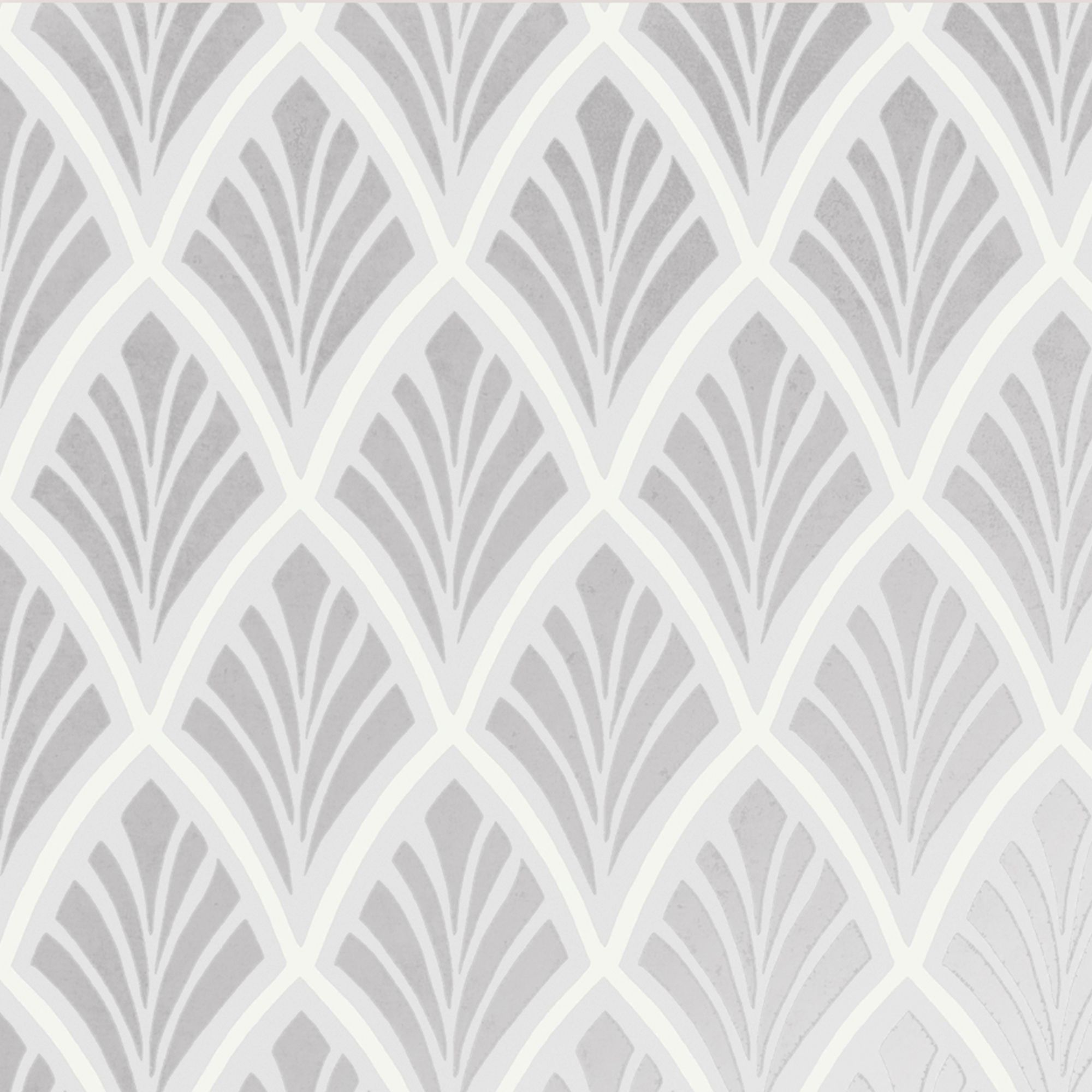 Laura Ashley Florin Silver effect Geometric Smooth Wallpaper