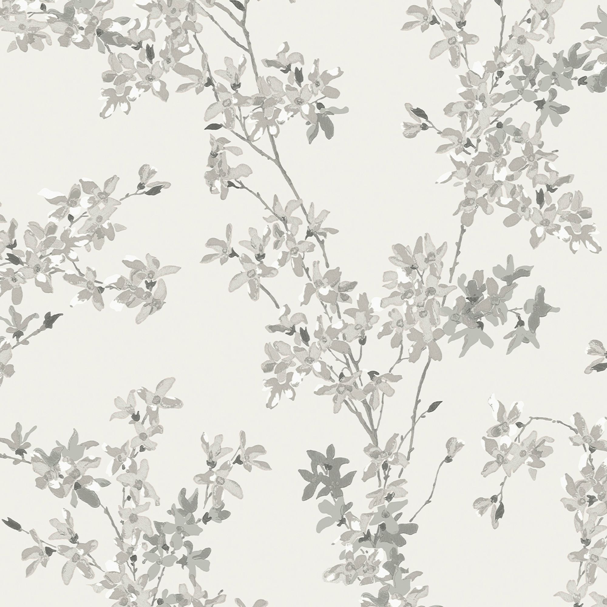 Laura Ashley Forstyhia Steel Floral Smooth Wallpaper Sample