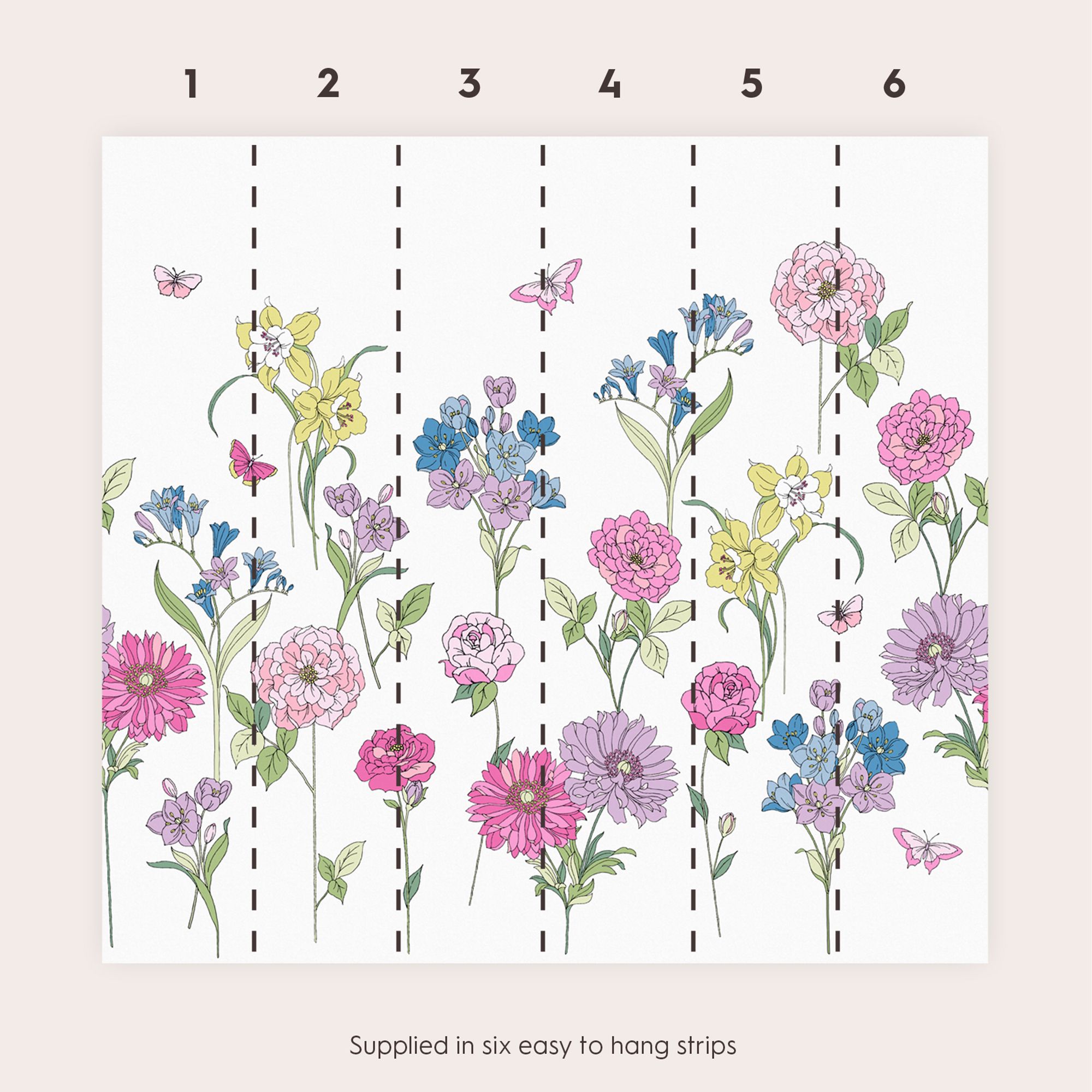 Laura Ashley Gilly Multicolour Floral Matt Mural