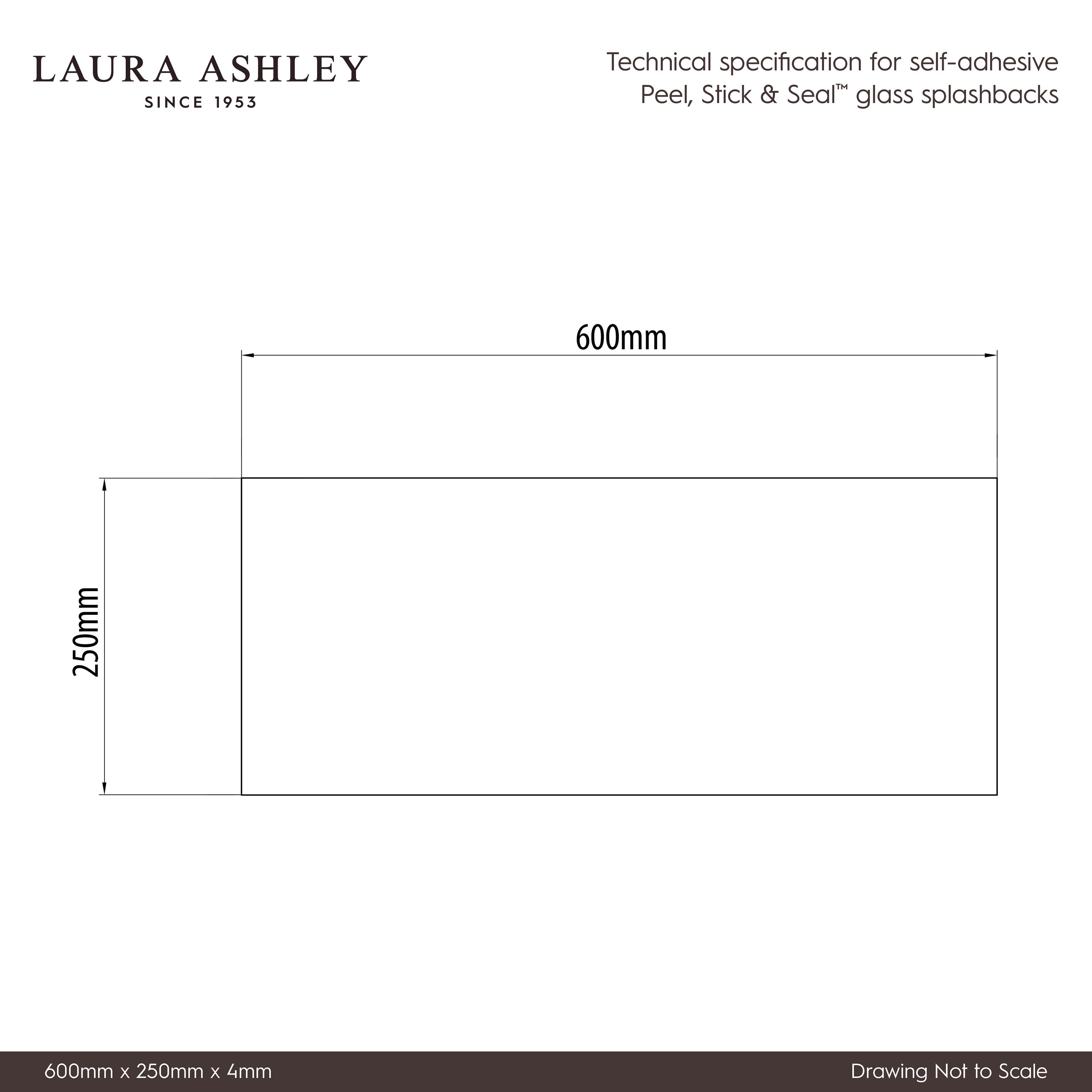 Laura Ashley Glass Self-adhesive Bathroom Splashback (H)25cm (W)60cm - Gloss Dove grey Onyx Marble effect