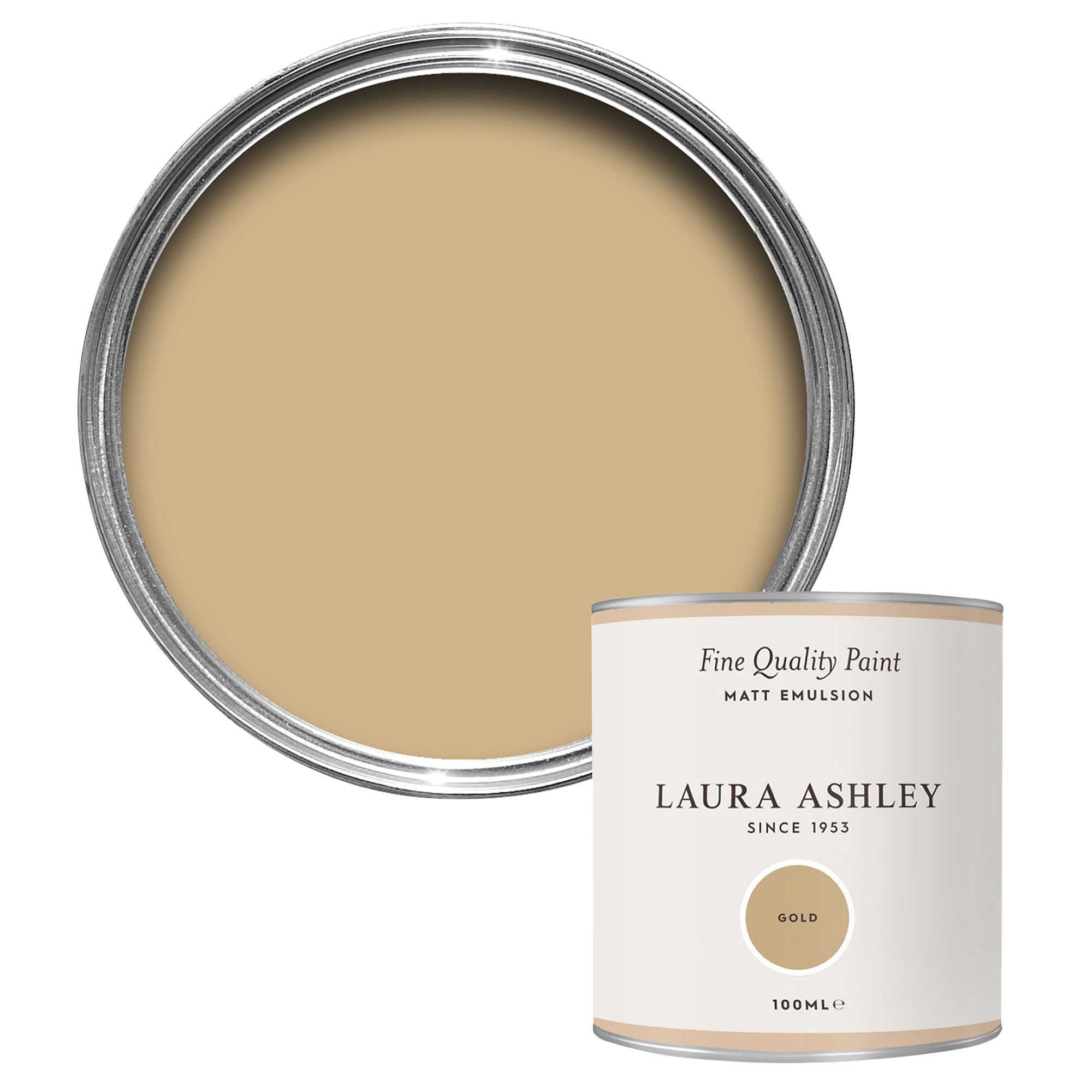 Laura Ashley Gold Matt Emulsion paint, 100ml