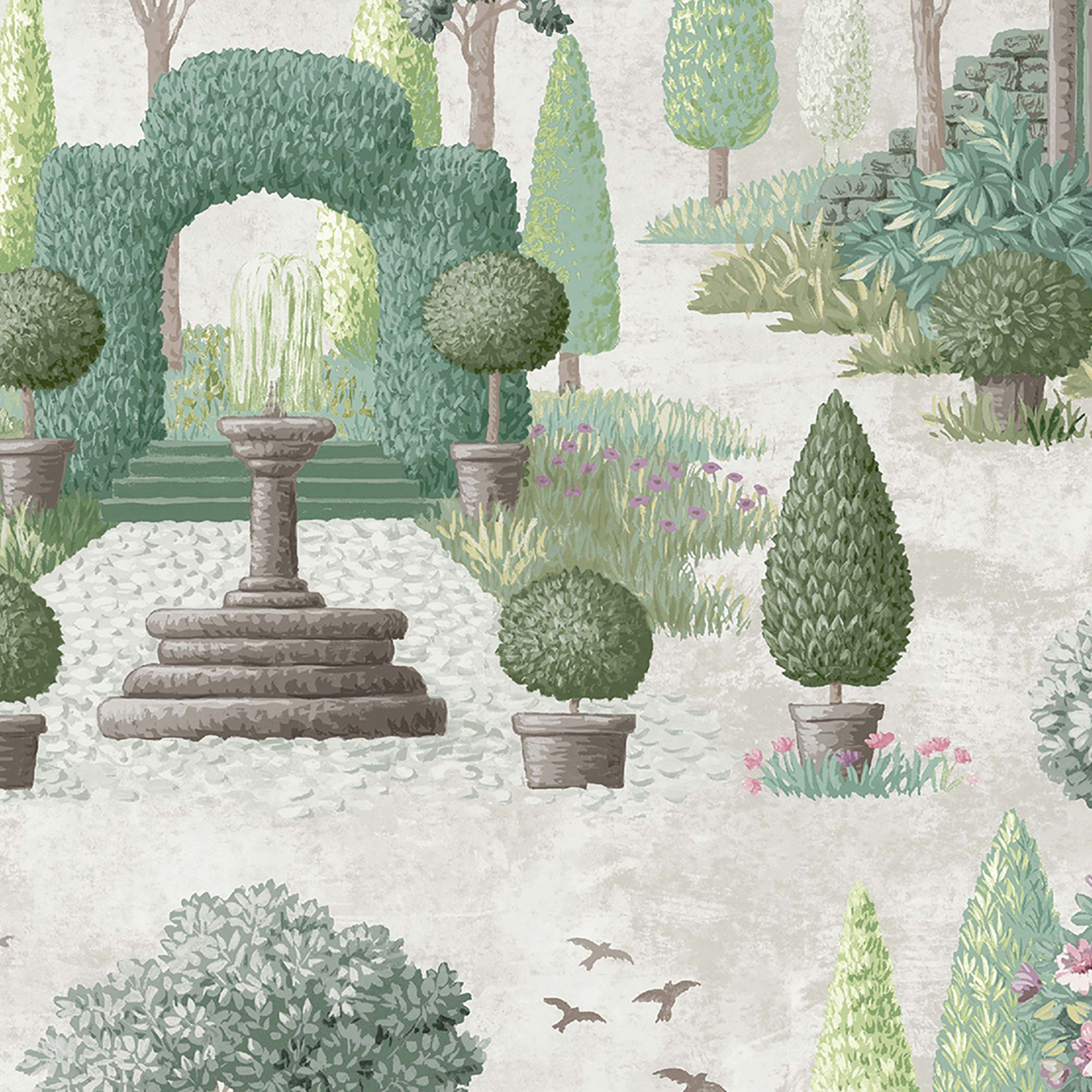 Laura Ashley Green Naunton Folly Smooth Wallpaper