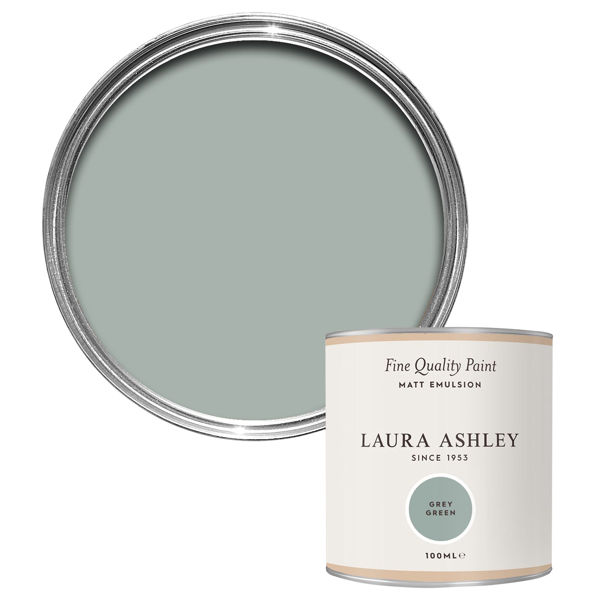 Laura Ashley Grey Green Matt Emulsion paint, 100ml