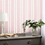 Laura Ashley Heacham Blush Stripe Smooth Wallpaper Sample