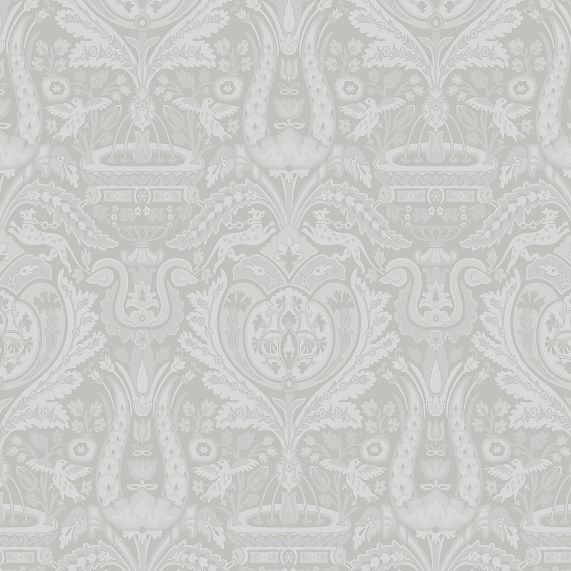 Laura Ashley Heraldic Slate grey Damask Smooth Wallpaper