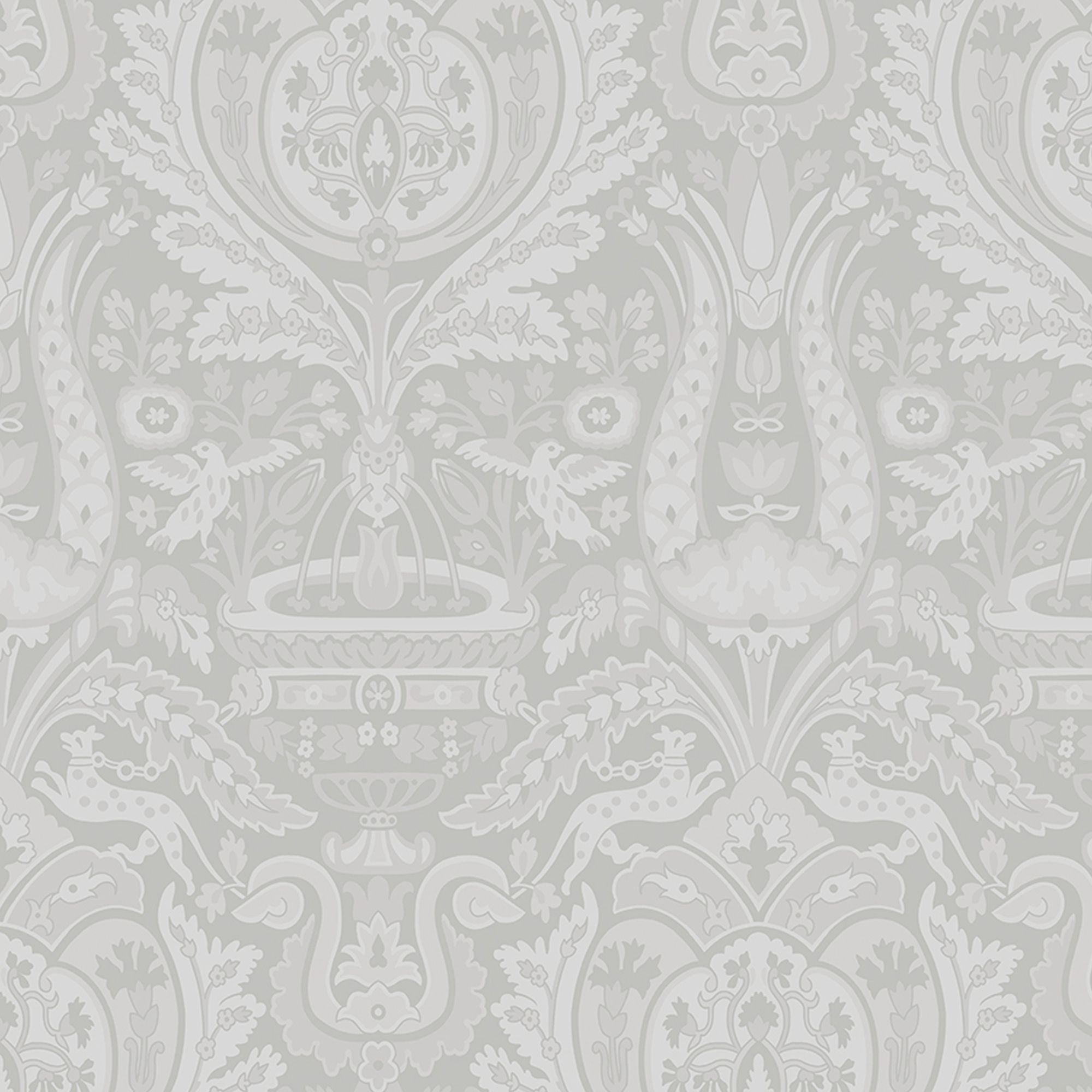 Laura Ashley Heraldic Slate grey Damask Smooth Wallpaper