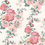 Laura Ashley Hollyhocks Pink Floral Smooth Wallpaper