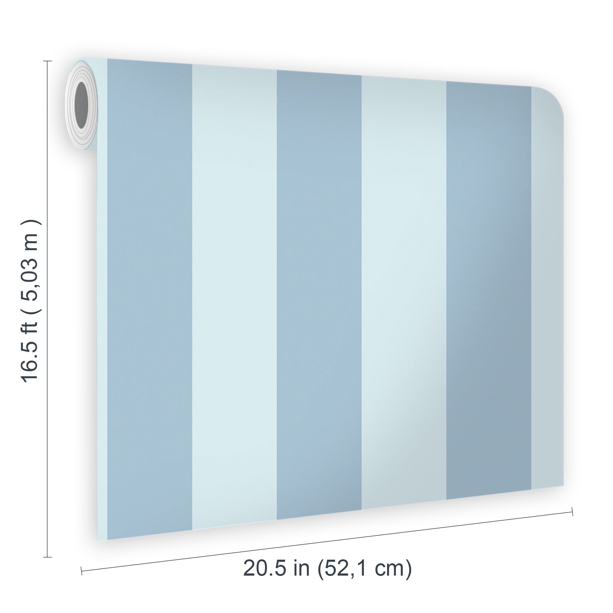 Laura Ashley Lille Blue Stripe Smooth Wallpaper