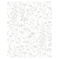 Laura Ashley Lisette White Silhouette Floral Glass Splashback, (H)750mm (W)600mm (T)6mm