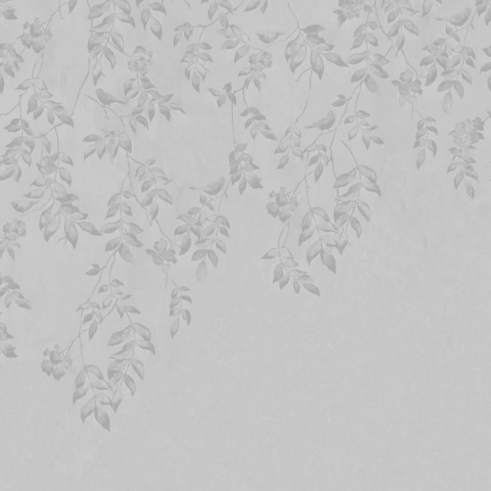 Laura Ashley Lockwood Grey Leaves Smooth Wallpaper