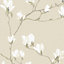 Laura Ashley Magnolia grove Neutral Floral Smooth Wallpaper Sample