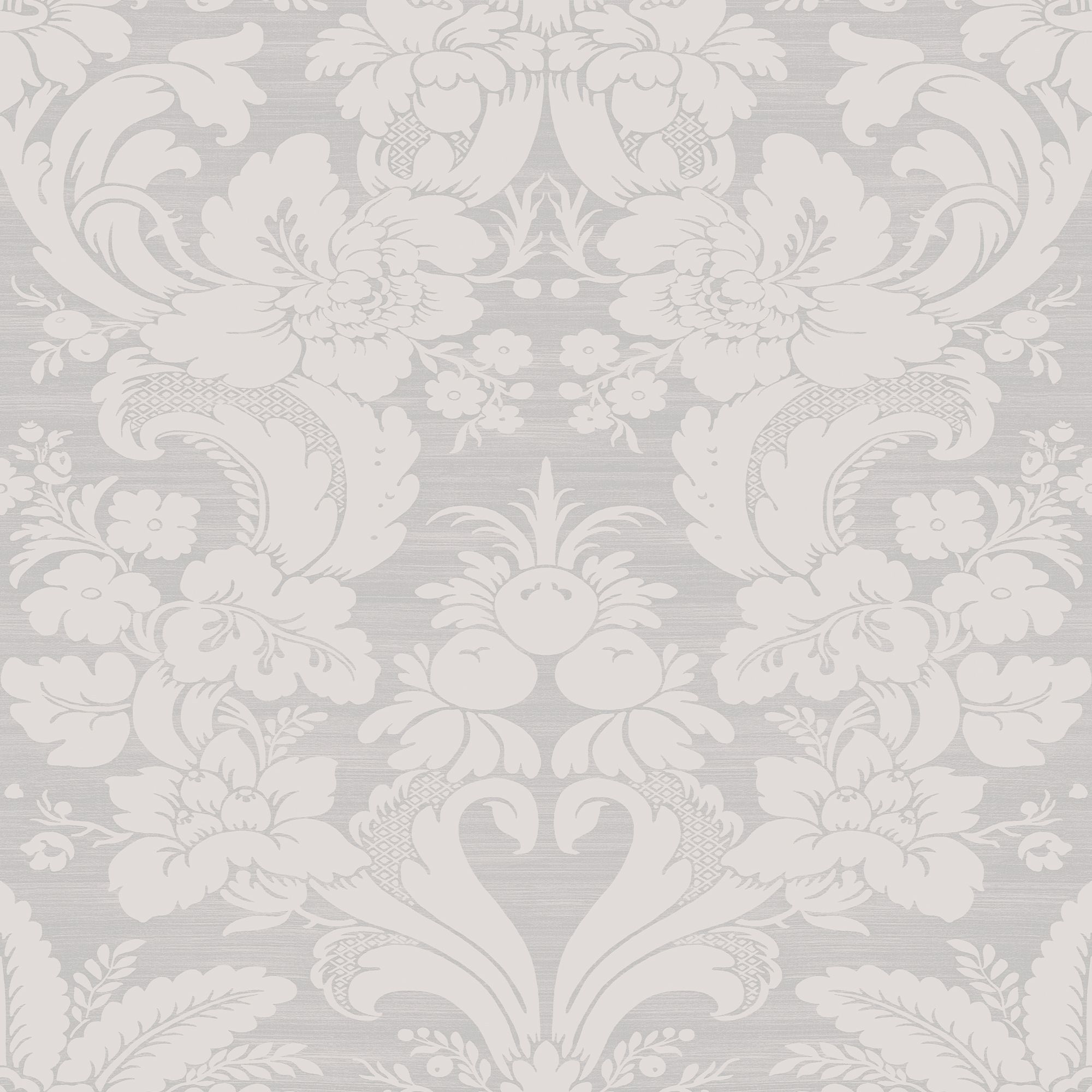 Laura Ashley Martigues Moonbeam Damask Smooth Wallpaper