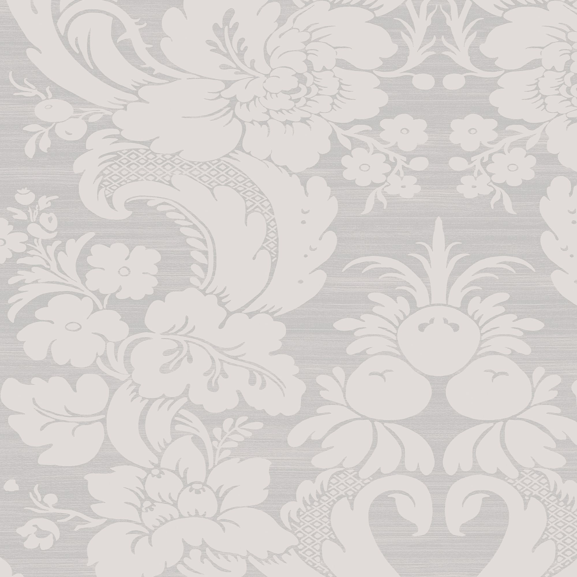 Laura Ashley Martigues Moonbeam Damask Smooth Wallpaper