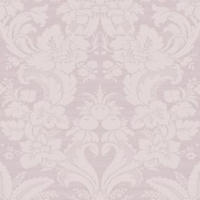 Laura Ashley Martigues Sugared violet Damask Smooth Wallpaper