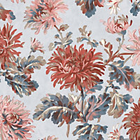 Laura Ashley Maryam Crimson Floral Smooth Wallpaper
