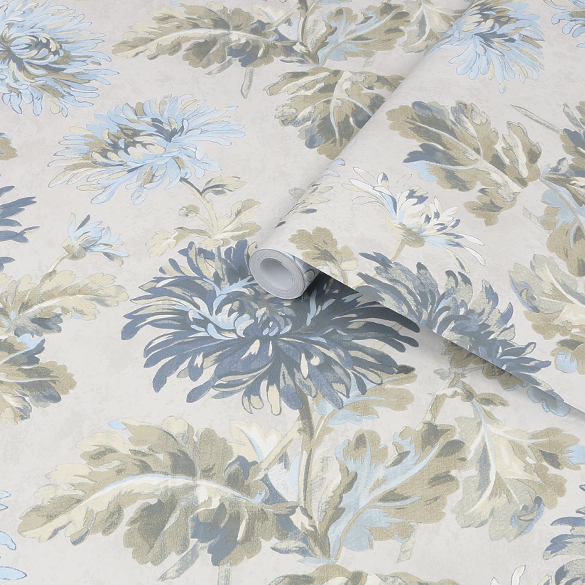 Laura Ashley Maryam Seaspray Floral Smooth Wallpaper Sample | DIY At B&Q