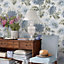 Laura Ashley Maryam Seaspray Floral Smooth Wallpaper Sample