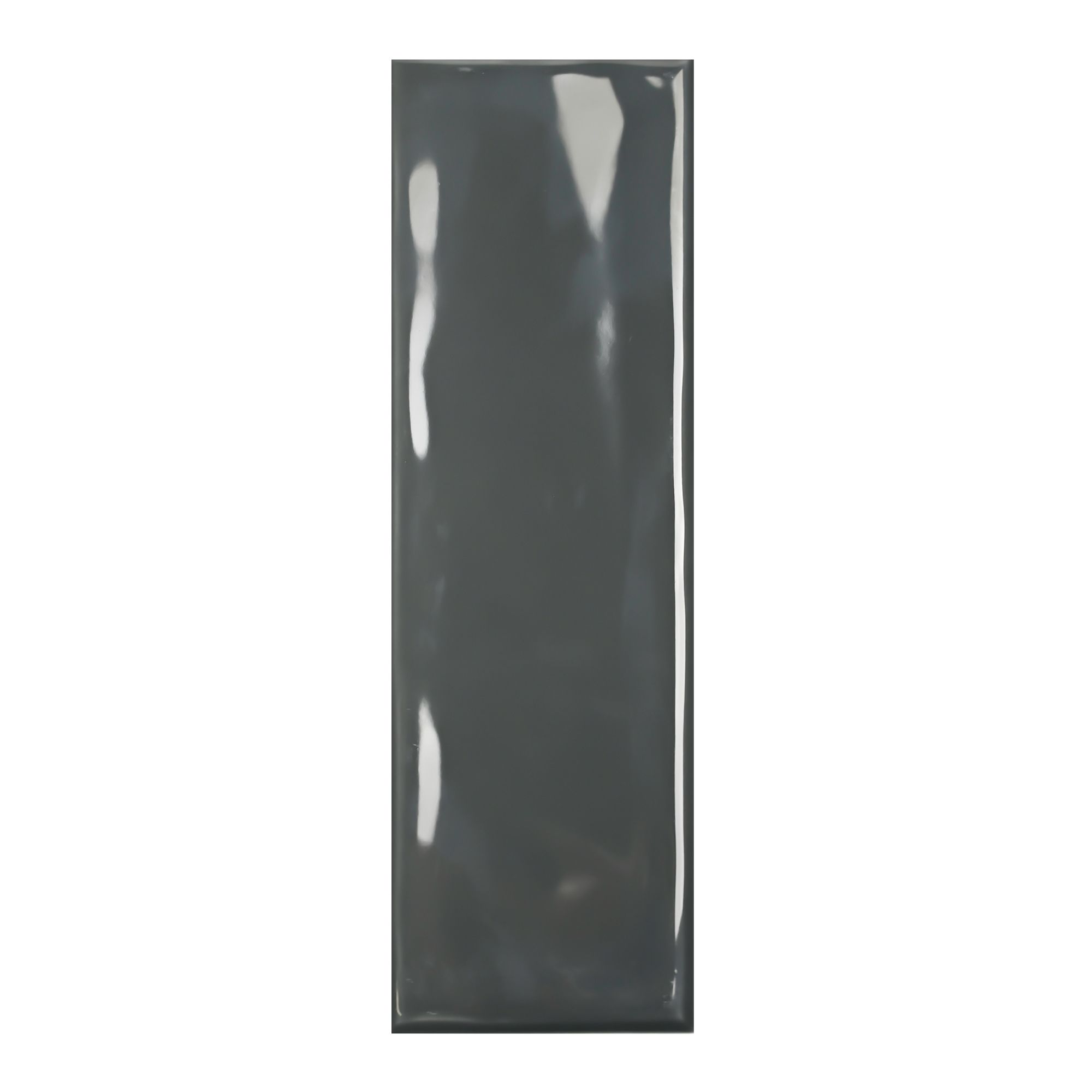 Laura Ashley Mason Charcoal Gloss Brick effect Textured Ceramic Indoor Wall Tile Sample