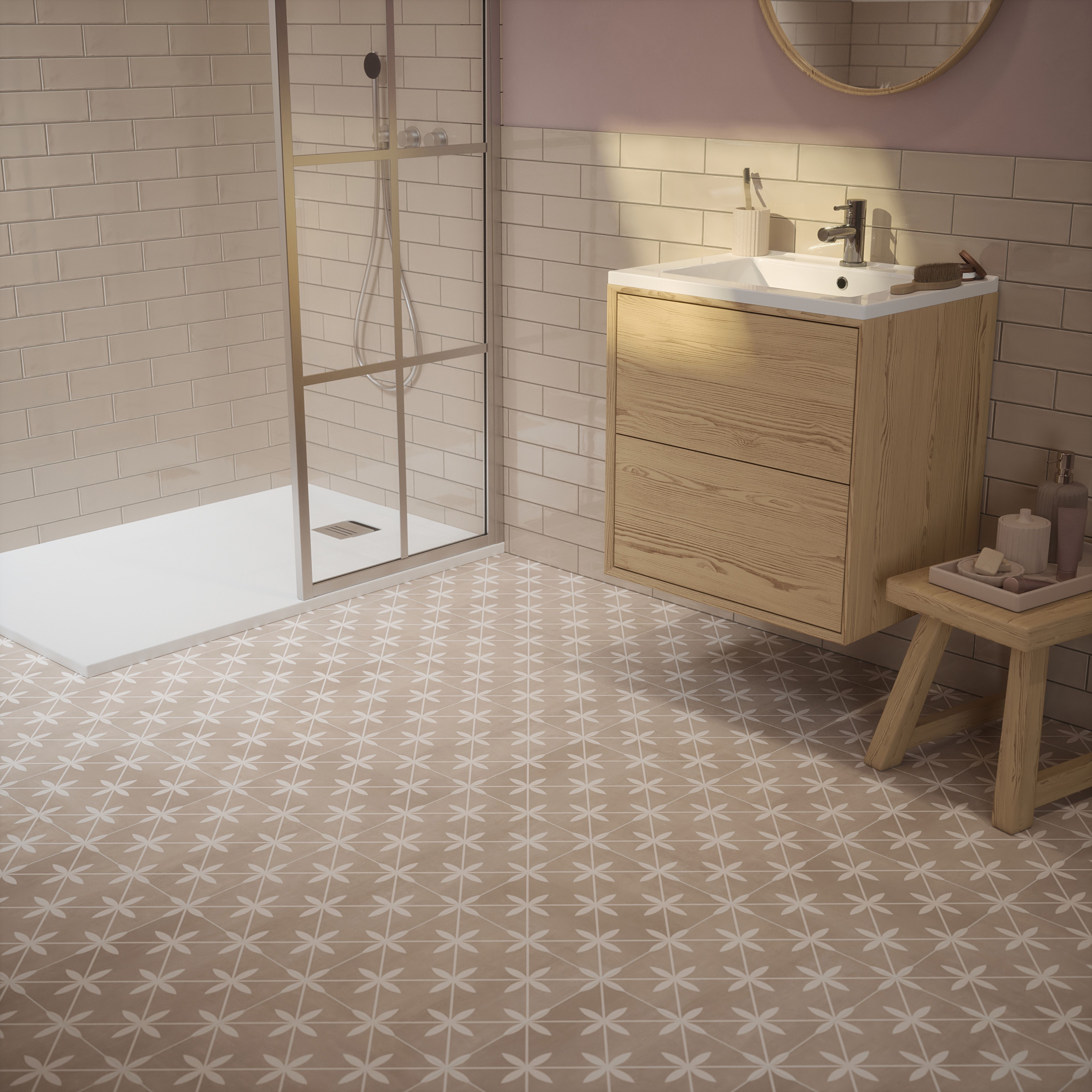 Laura Ashley Mason Twine Gloss Brick effect Textured Ceramic Indoor Wall Tile Sample