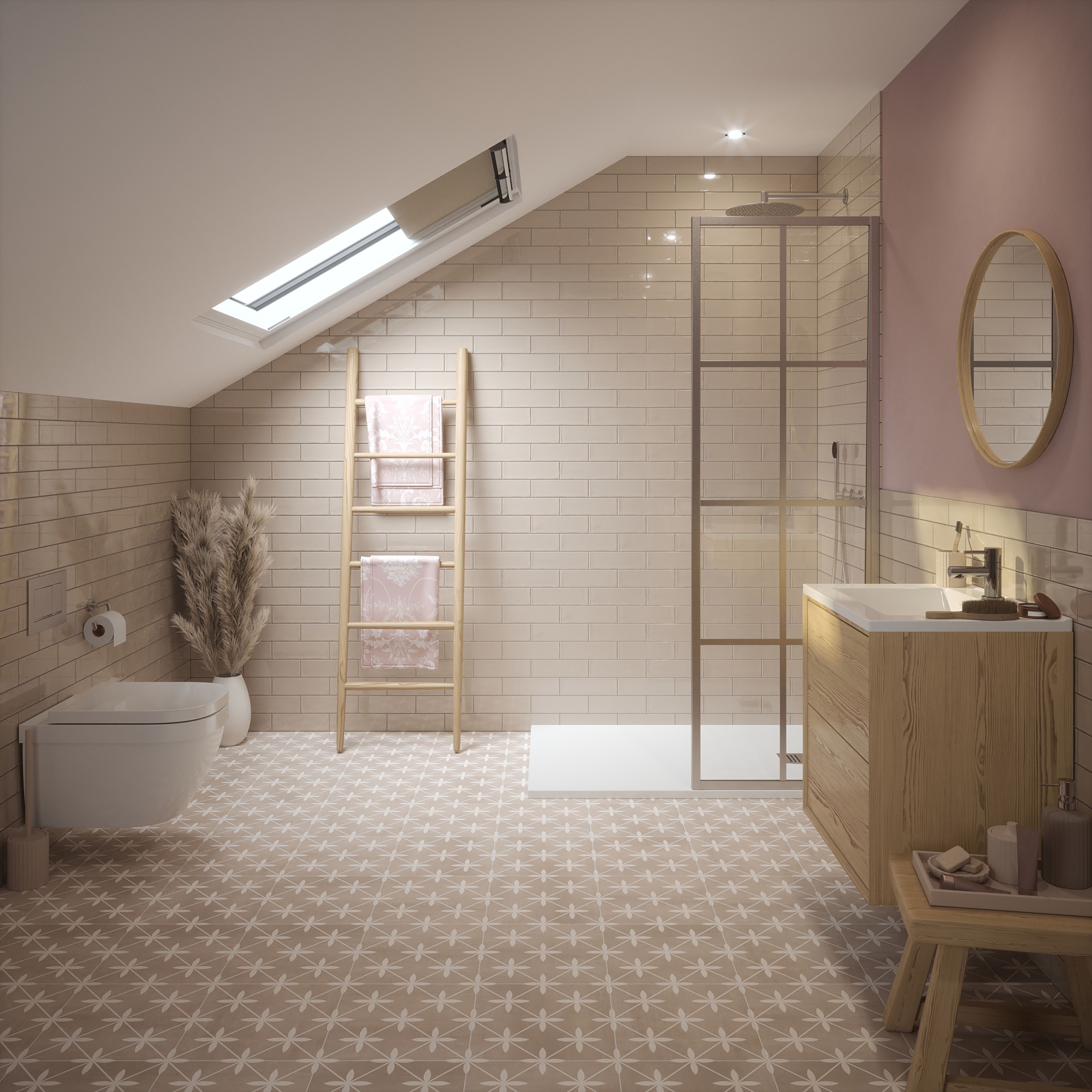 Laura Ashley Mason Twine Gloss Brick effect Textured Ceramic Indoor Wall Tile Sample