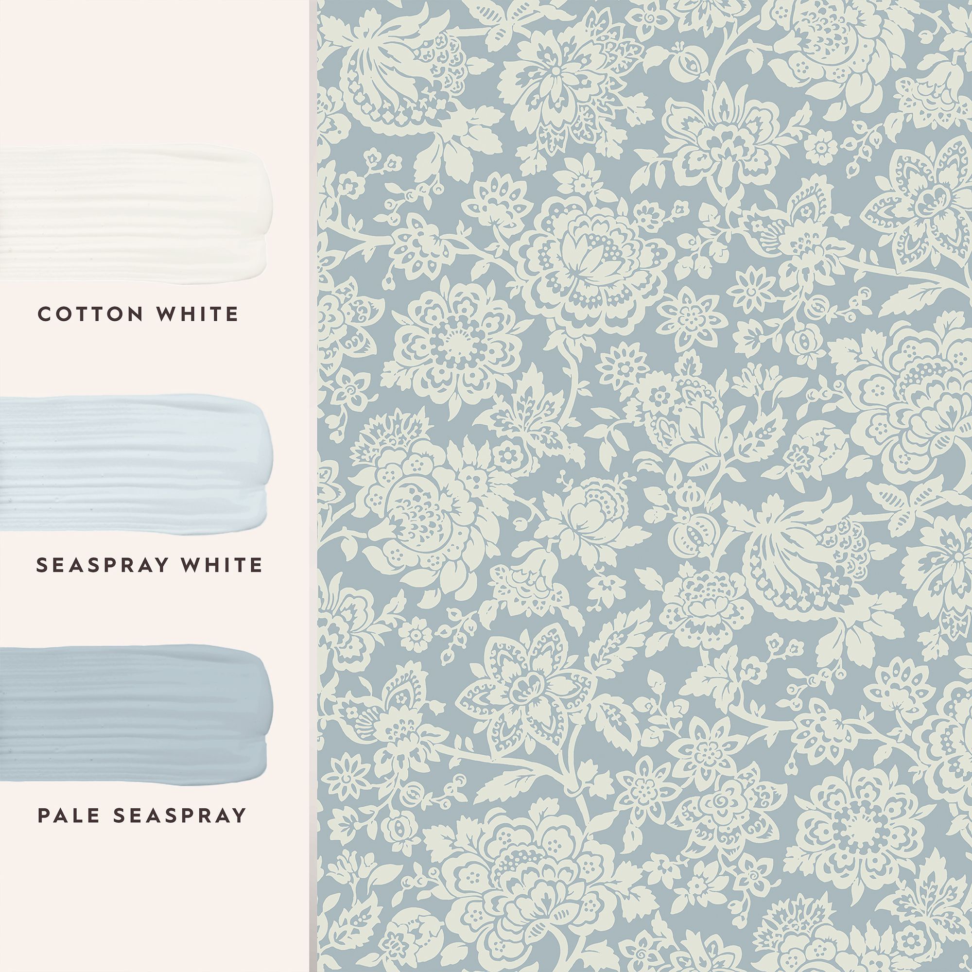 Laura Ashley Midnight Palace Trailing Laurissa Pale Seaspray Blue Smooth Wallpaper