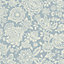 Laura Ashley Midnight Palace Trailing Laurissa Pale Seaspray Blue Smooth Wallpaper