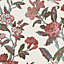 Laura Ashley Minera Crimson Floral Smooth Wallpaper
