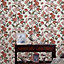 Laura Ashley Minera Red Floral Smooth Wallpaper Sample