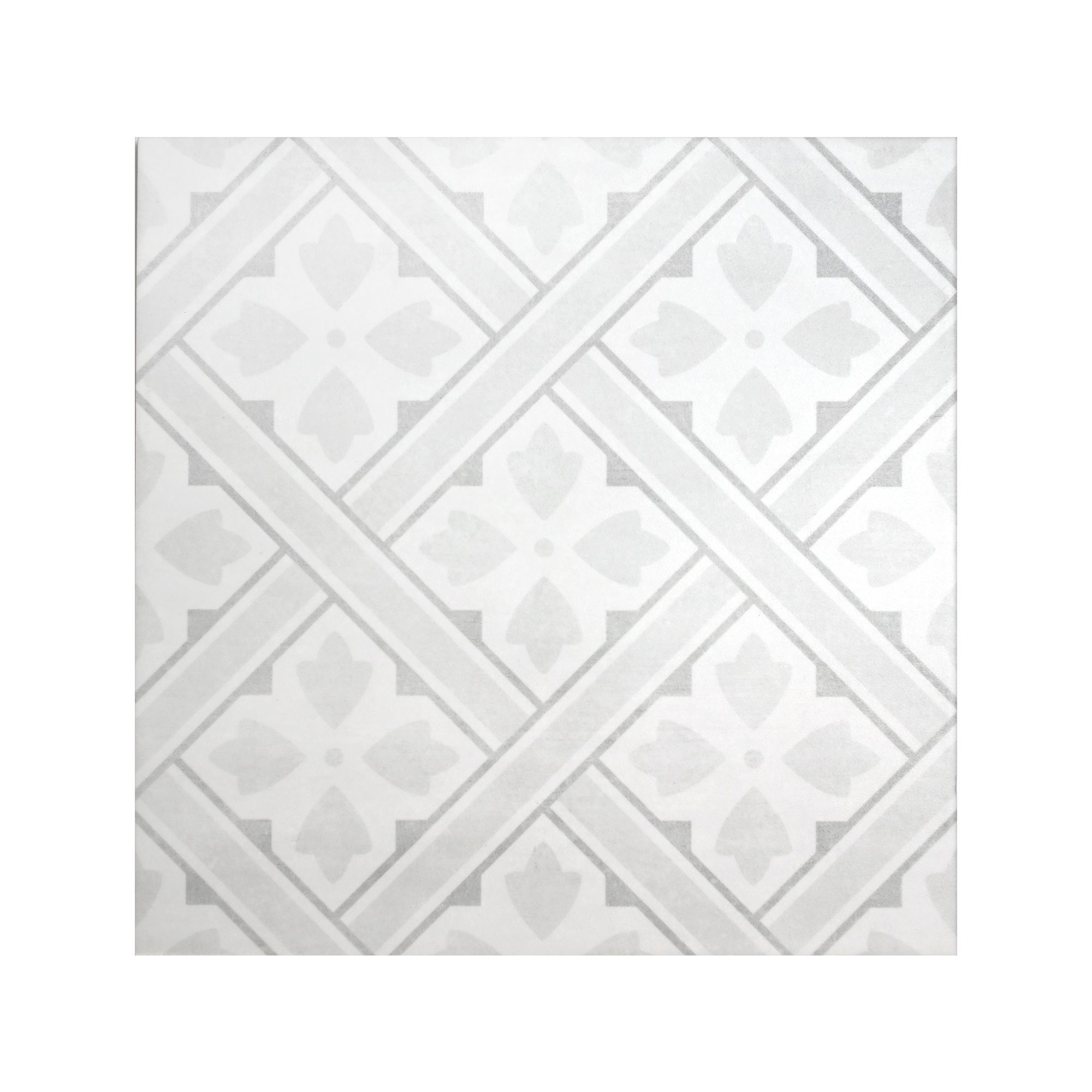 Laura Ashley Mr Jones Light Grey Matt Patterned Ceramic Indoor Wall & floor Tile Sample
