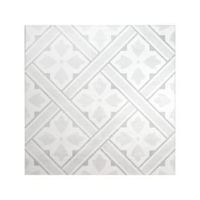 Laura Ashley Mr Jones Light Grey Matt Patterned Ceramic Wall & floor Tile Sample