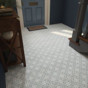 Laura Ashley Mr Jones Seaspray Blue Matt Patterned Ceramic Wall & floor Tile Sample